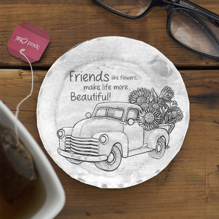 Vintage Floral Truck Expressions Coaster