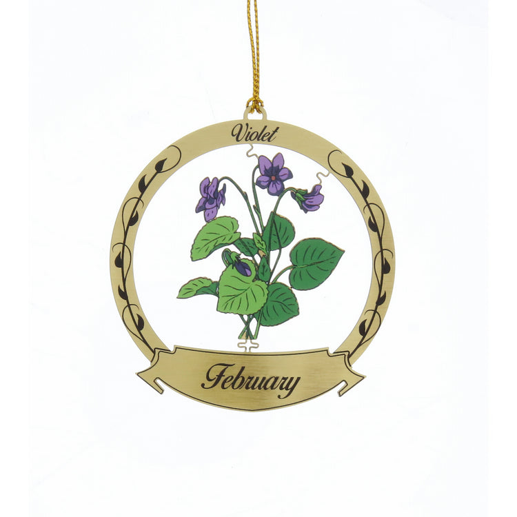 Violet February Birth Flower Ornament