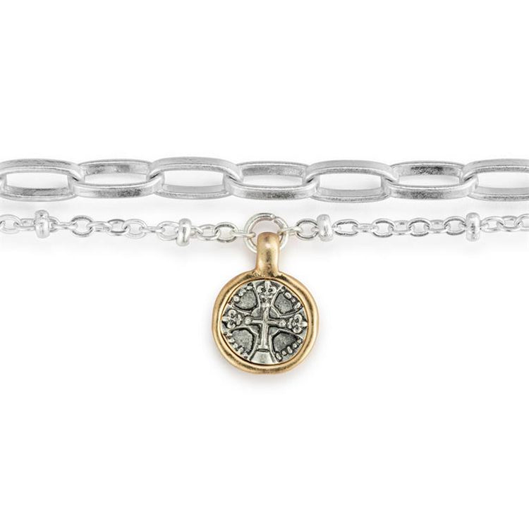 Wrapped in Prayer Layer Bracelet- Silver