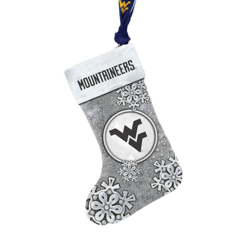 West Virginia University Snowflake Stocking Ornament