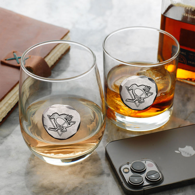 Pittsburgh Penguins Rocks and Wine Set
