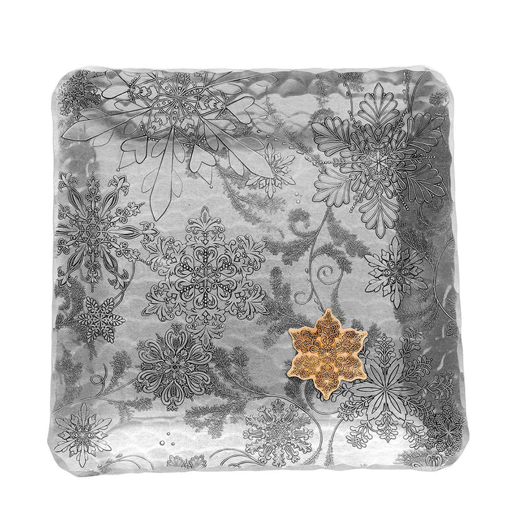 Wintersong Mixed Metal Square Decor Tray