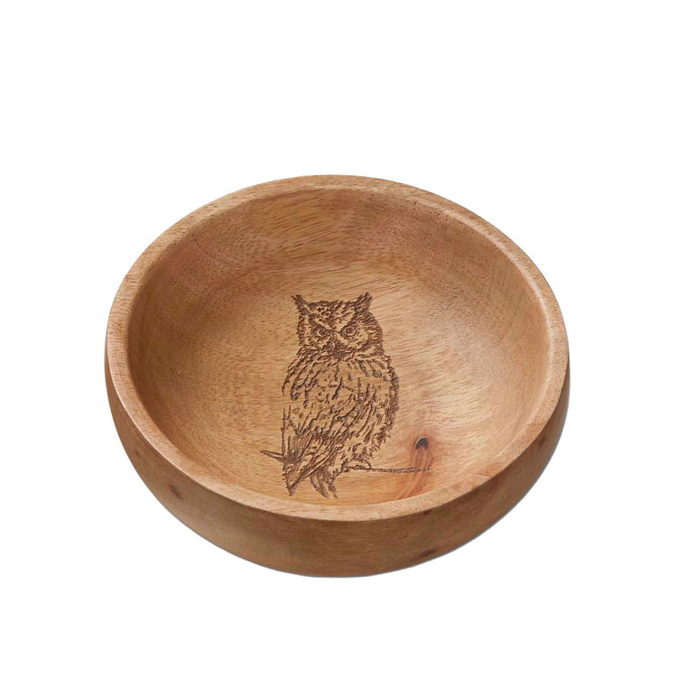 Wise Owl Mango Wood Bowl