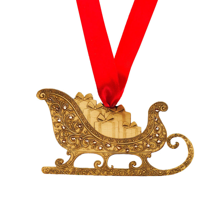 Yuletide Sleigh with Swarovski® Crystals (Bronze)