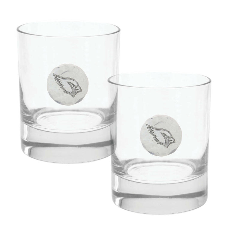 Arizona Cardinals Rocks Glass Set and Collector's Box