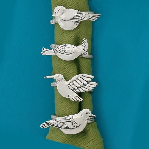 Birds Napkin Ring Set