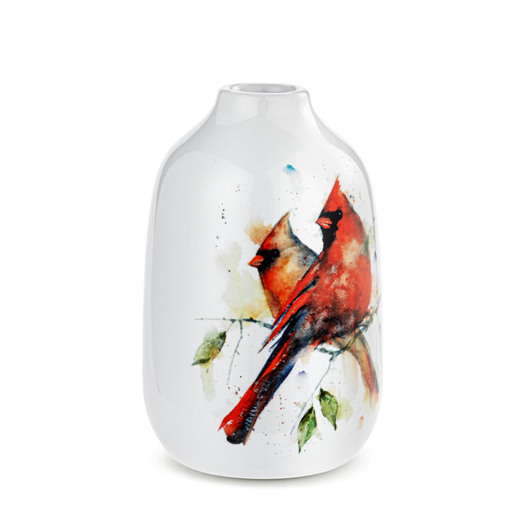 Cardinal Pair Bud Vase