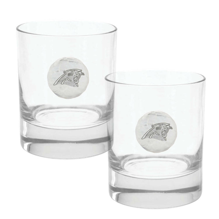 Carolina Panthers Rocks Glass Set and Collector's Box
