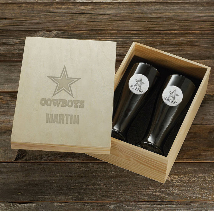 Dallas Cowboys Pilsner Set and Collector's Box