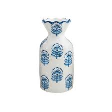 Floral Block Print Bud Vase