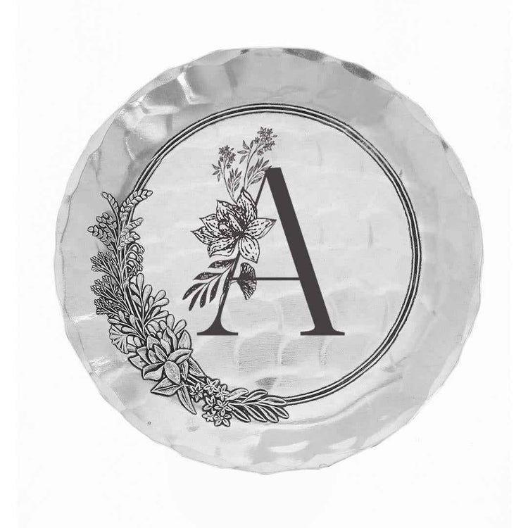 Floral Monogram Initial Coaster
