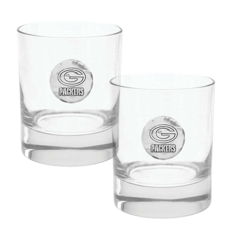 Green Bay Packers 2-Piece Rocks Glass Set