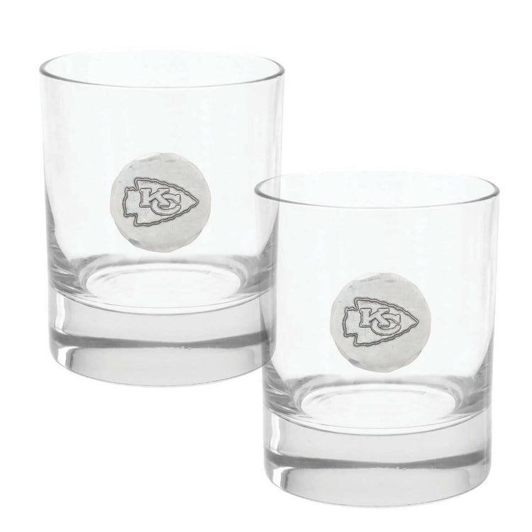 Kansas City Chiefs Rocks Glass Set and Collector's Box