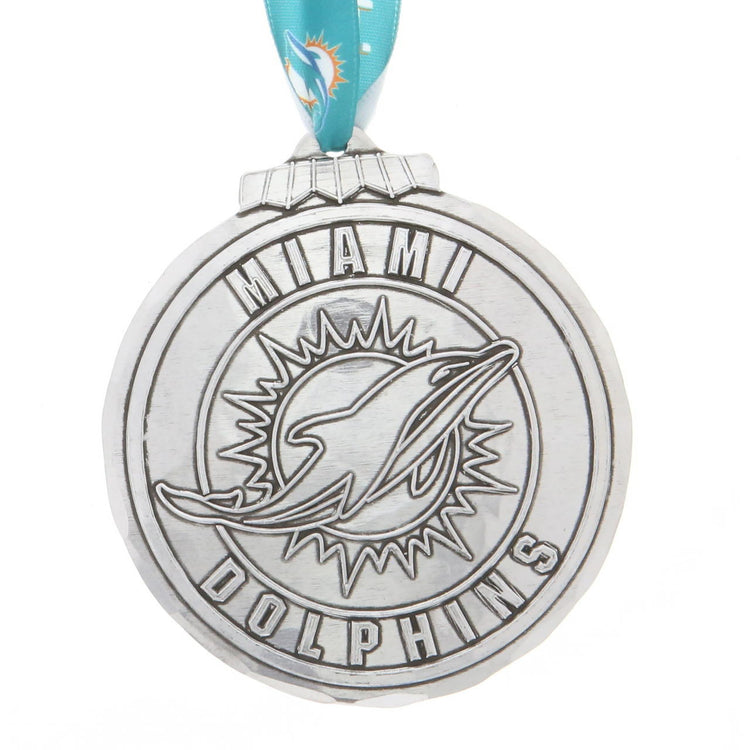 Miami Dolphins Classic Round Ornament (Aluminum)