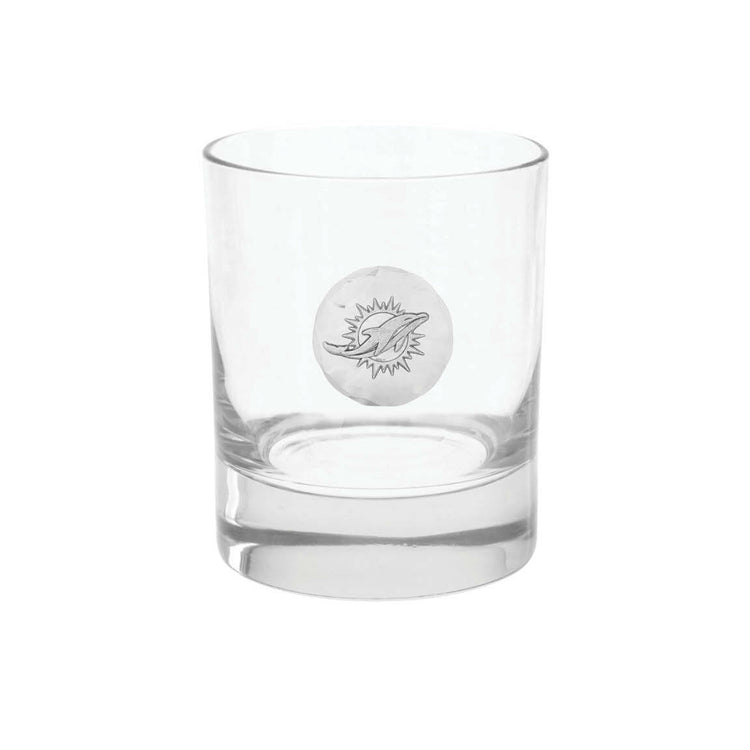 Miami Dolphins Rocks Glass