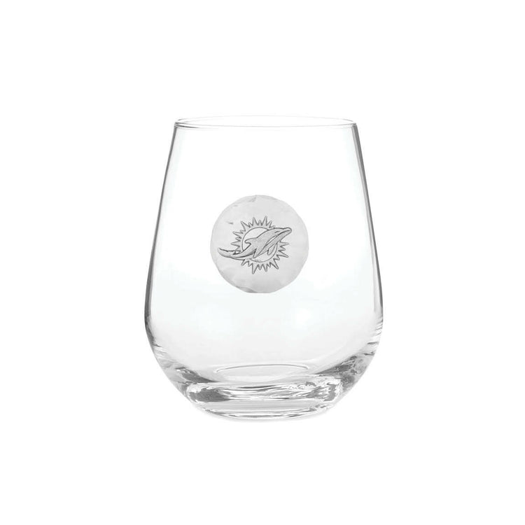 Miami Dolphins Stemless Wine Glass