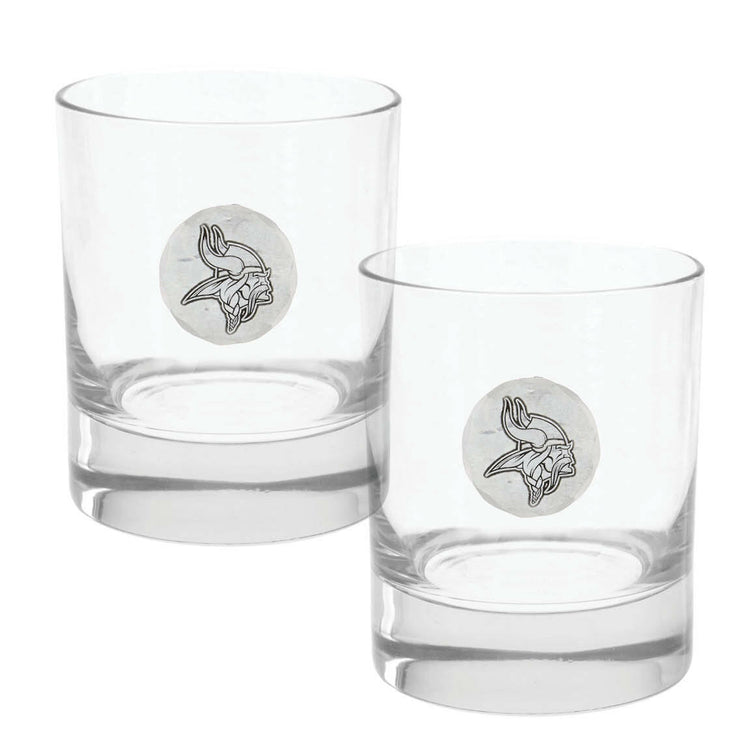 Minnesota Vikings Rocks Glass Set and Collector's Box