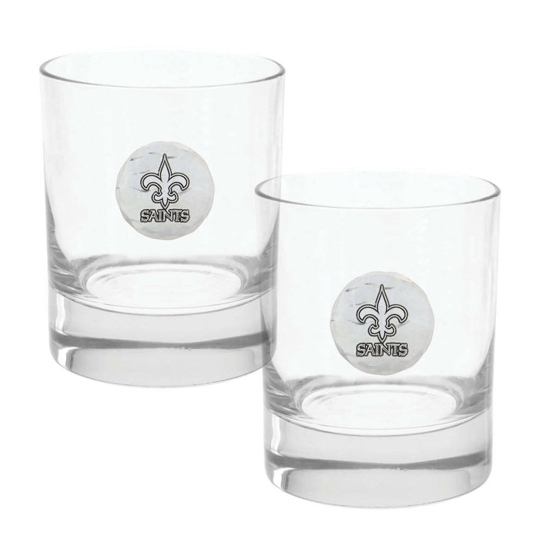 New Orleans Saints Rocks Glass Set and Collector's Box