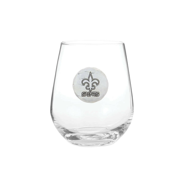 New Orleans Saints Stemless Wine Glass