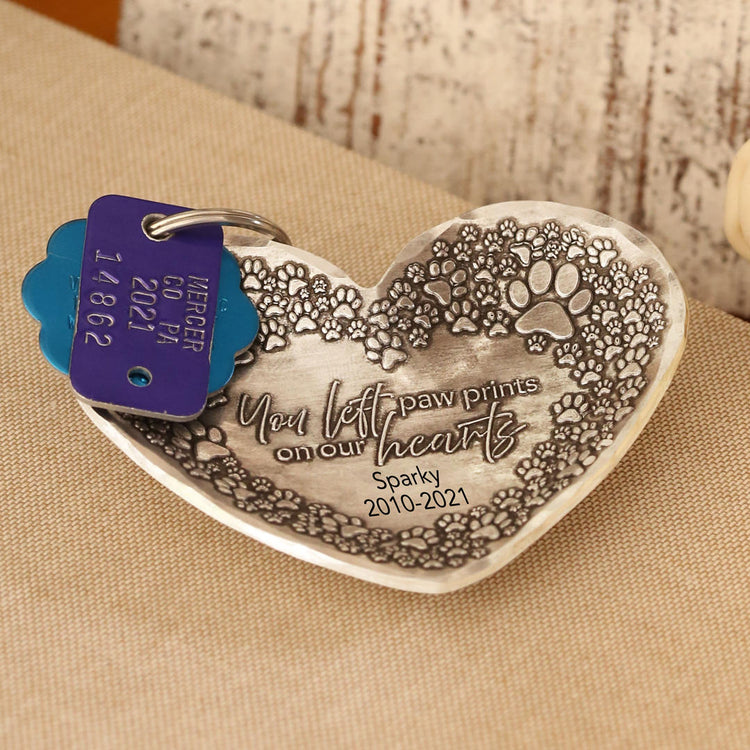 Pet Remembrance Heart Trinket Tray