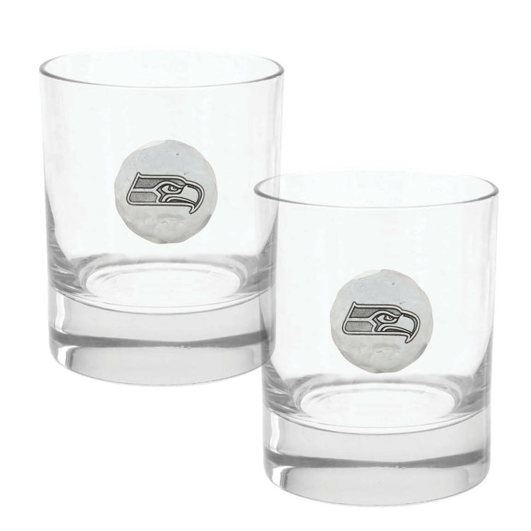 Seattle Seahawks Rocks Glass Set and Collector's Box