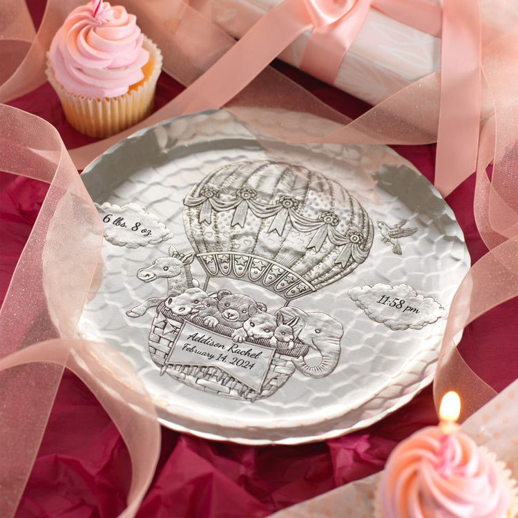 Baby Zoo Balloon Personalized Plate