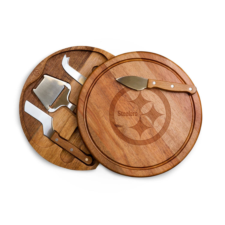 Pittsburgh Steelers - Acacia Circo Cheese Cutting Board & Tools Set