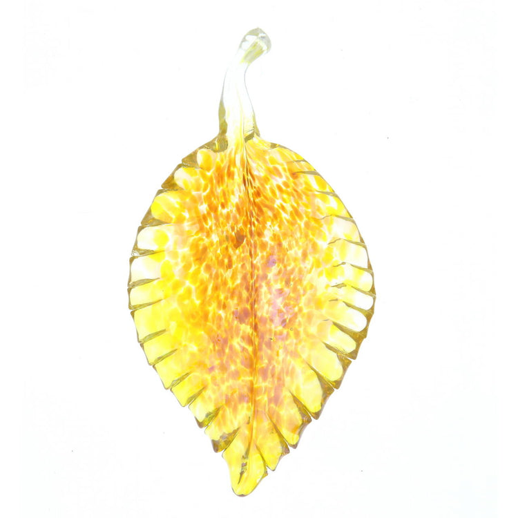 Vessel Glass Handblown Leaf - Gold
