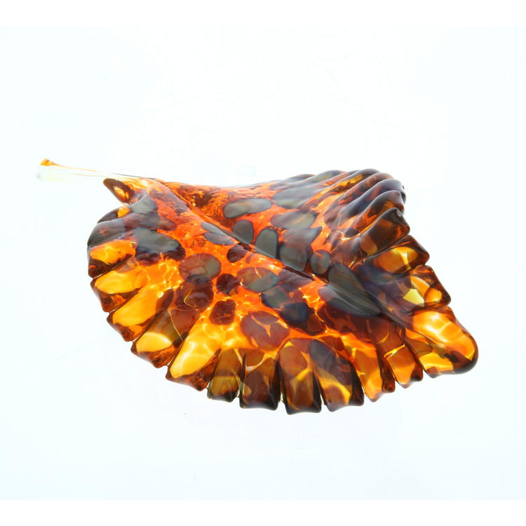 Vessel Glass Handblown Leaf - Tortoise