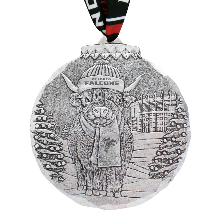 Atlanta Falcons Highland Cow Tailgate Pal Ornament