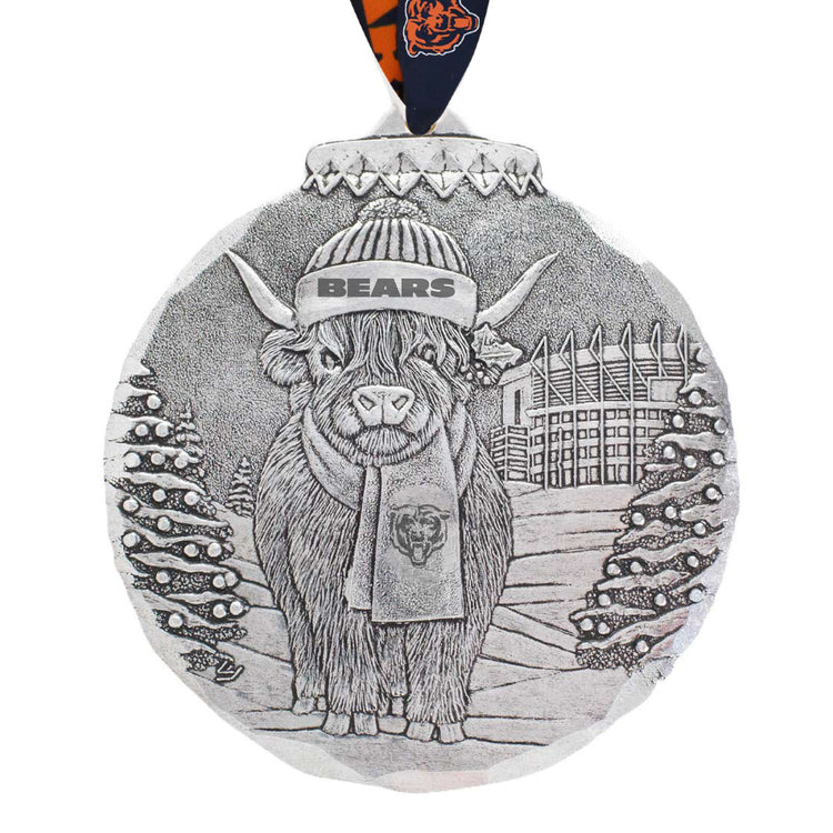 Chicago Bears Highland Cow Tailgate Pal Ornament