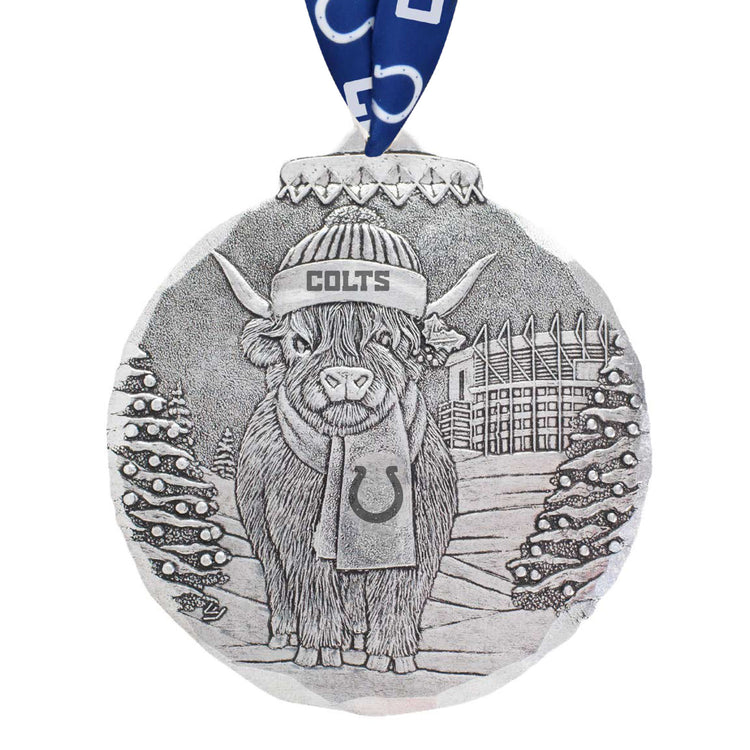 Indianapolis Colts Highland Cow Tailgate Pal Ornament