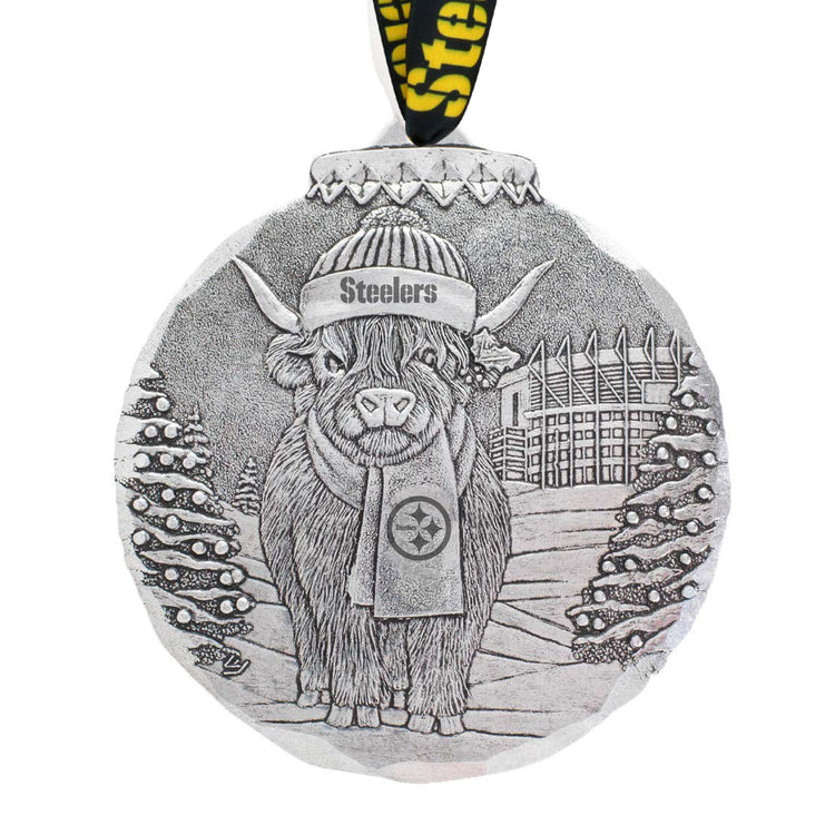 Pittsburgh Steelers Highland Cow Tailgate Pal Ornament