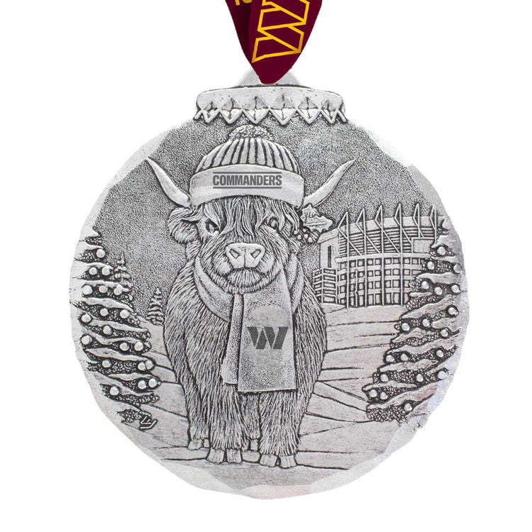 Washington Commanders Highland Cow Tailgate Pal Ornament