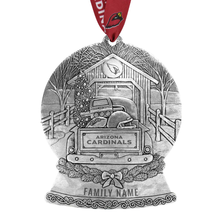 Arizona Cardinals Tailgate Truck Snow Globe Ornament 