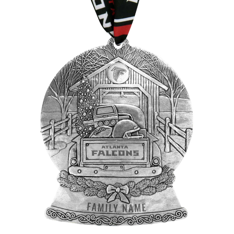 Atlanta Falcons Tailgate Truck Snow Globe Ornament 