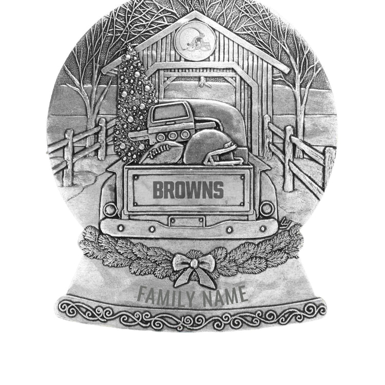Cleveland Browns Tailgate Truck Snow Globe Ornament 