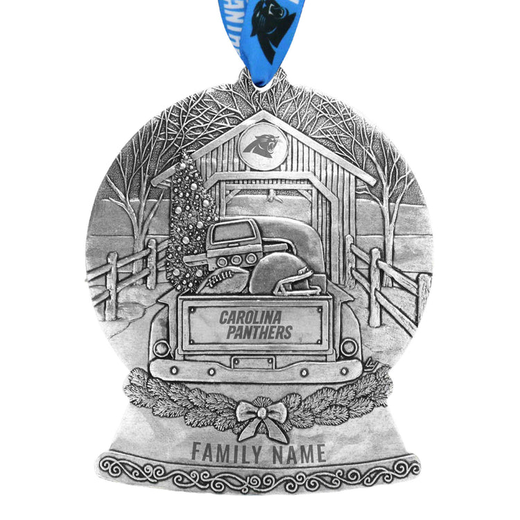Carolina Panthers Tailgate Truck Snow Globe Ornament 