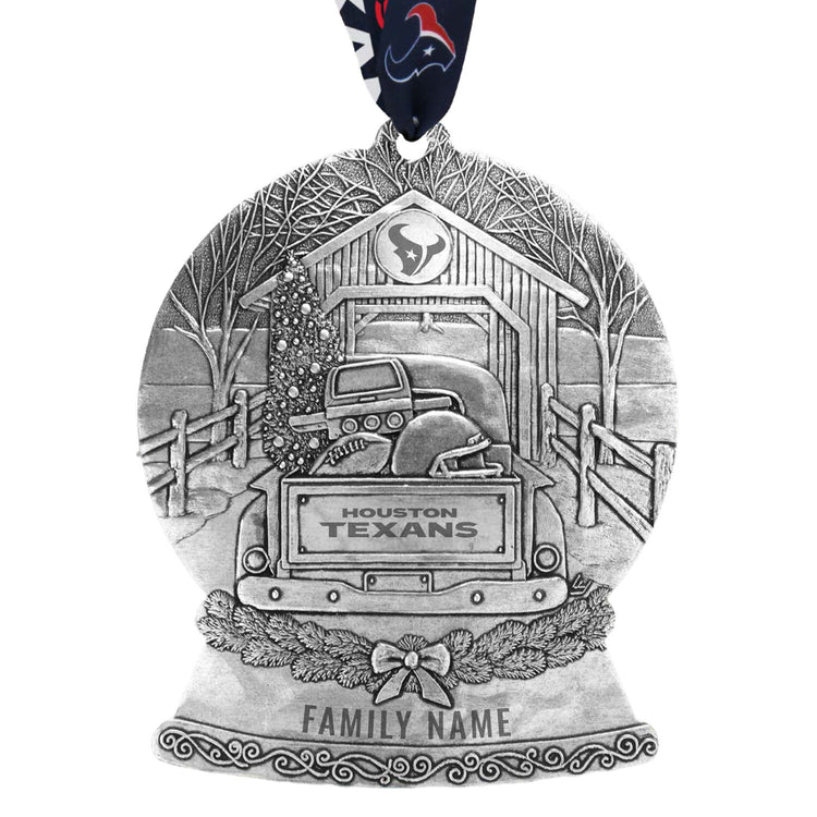 Houston Texans Tailgate Truck Snow Globe Ornament 