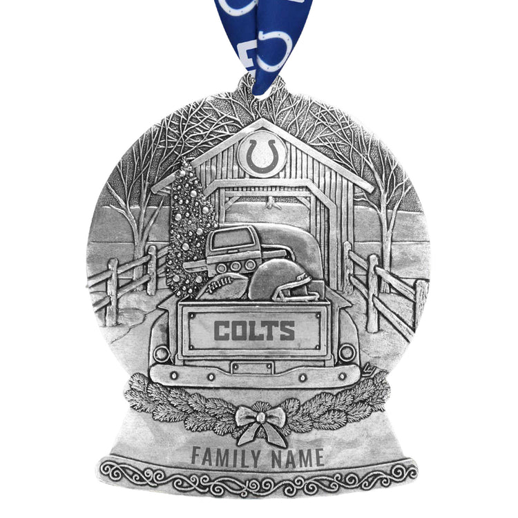 Indianapolis Colts Tailgate Truck Snow Globe Ornament 