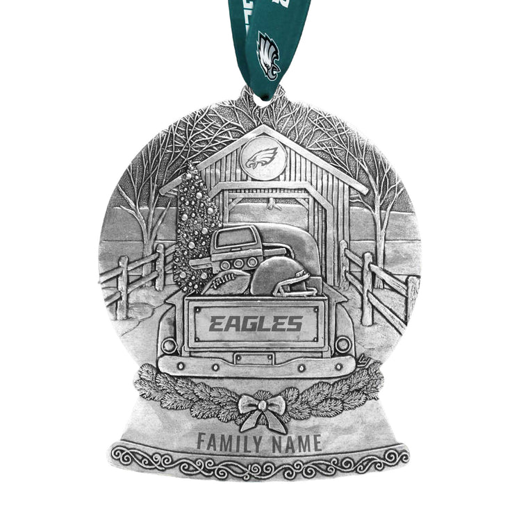 Philadelphia Eagles Tailgate Truck Snow Globe Ornament 