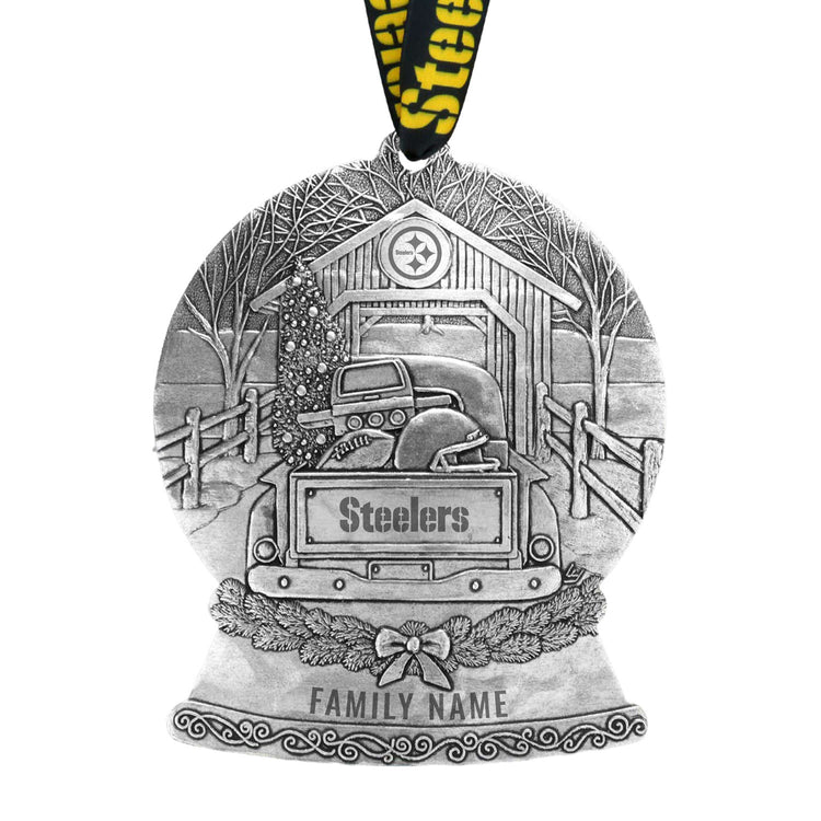 Pittsburgh Steelers Tailgate Truck Snow Globe Ornament 
