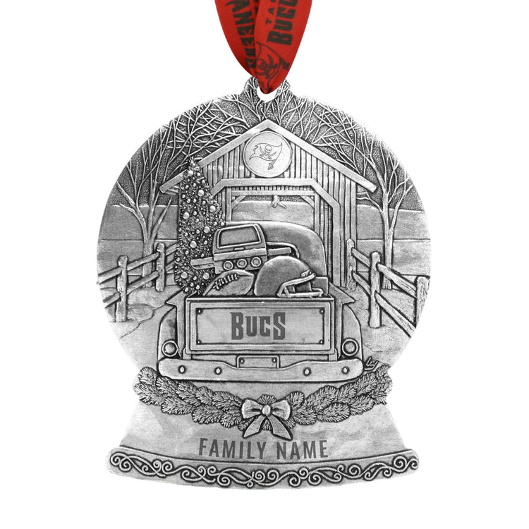 Tampa Bay Buccaneers Tailgate Truck Snow Globe Ornament 