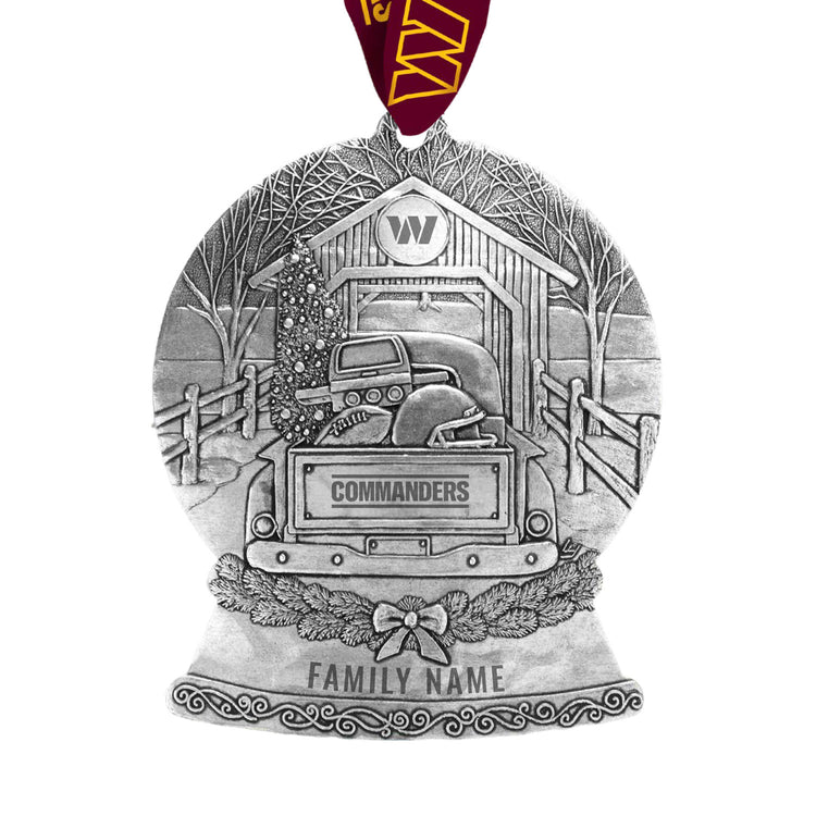 Washington Commanders Tailgate Truck Snow Globe Ornament 