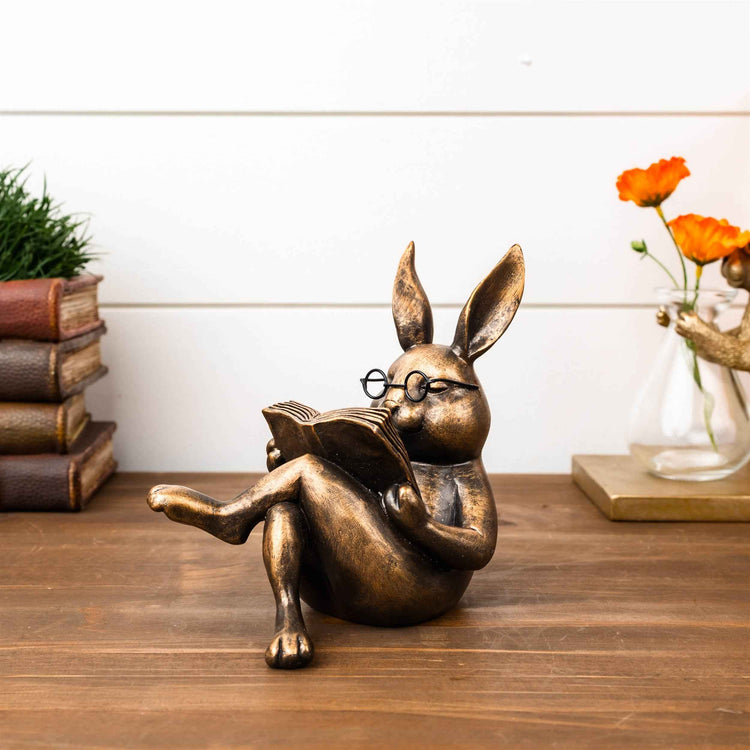 Book-Loving Bunny Figurine