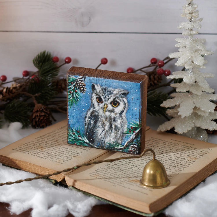 Owl Wooden Block Sign