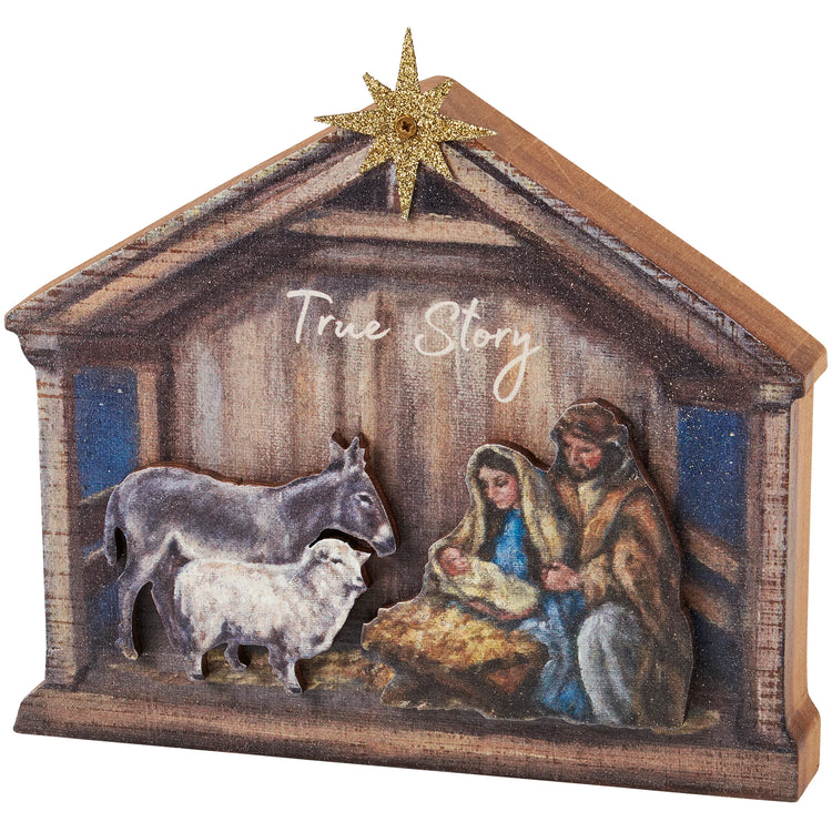 Nativity Wooden Sign