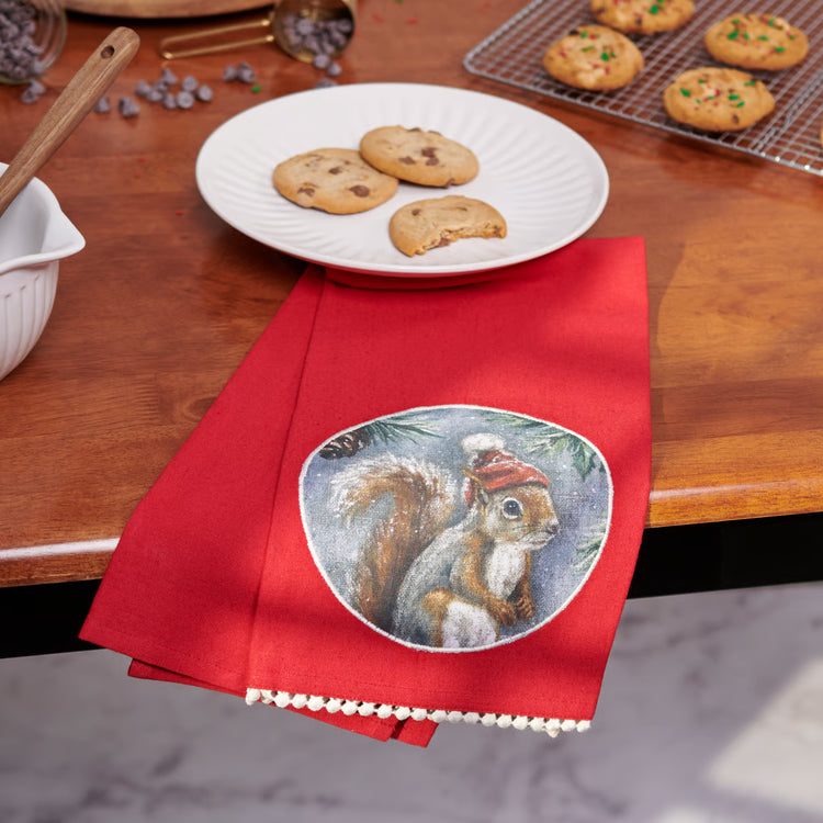 Winter Squirrel Kitchen Towel