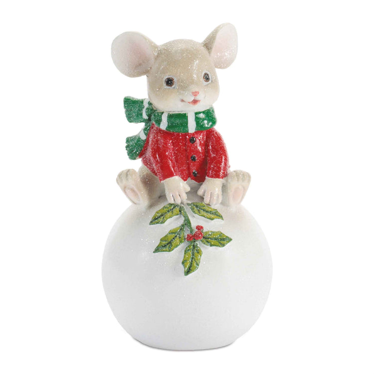Mistletoe Mouse Christmas Figurine