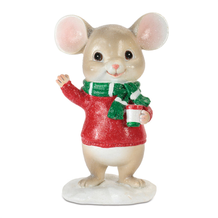 Christmas Cocoa Mouse Figurine